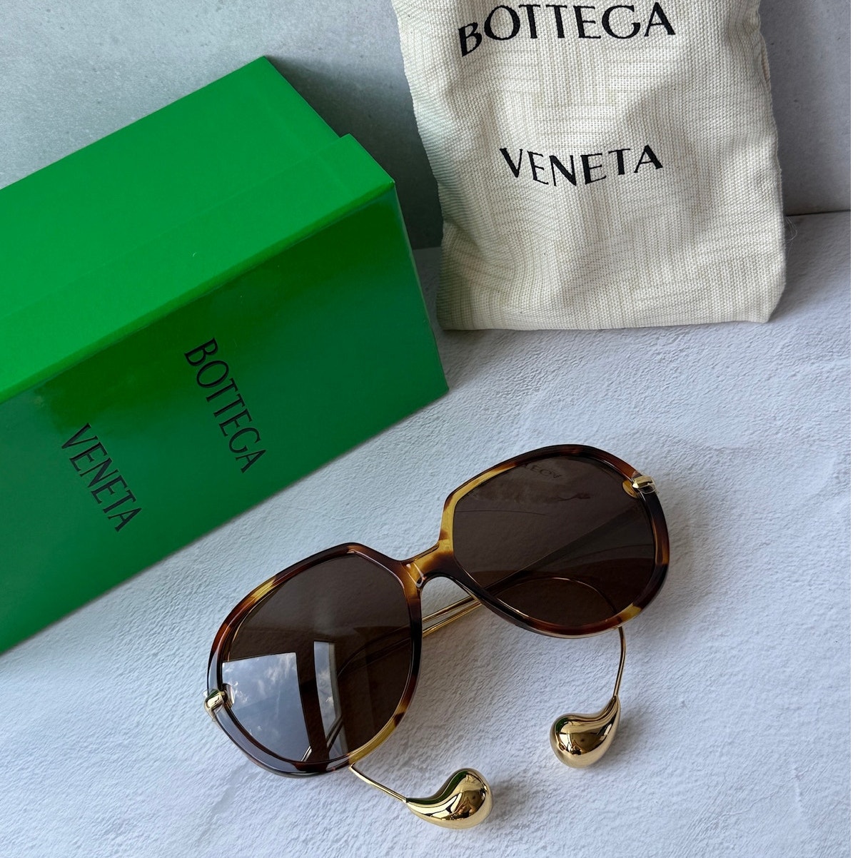 New Bottega Veneta Bv1436s Earring Brown Sunglasses $760